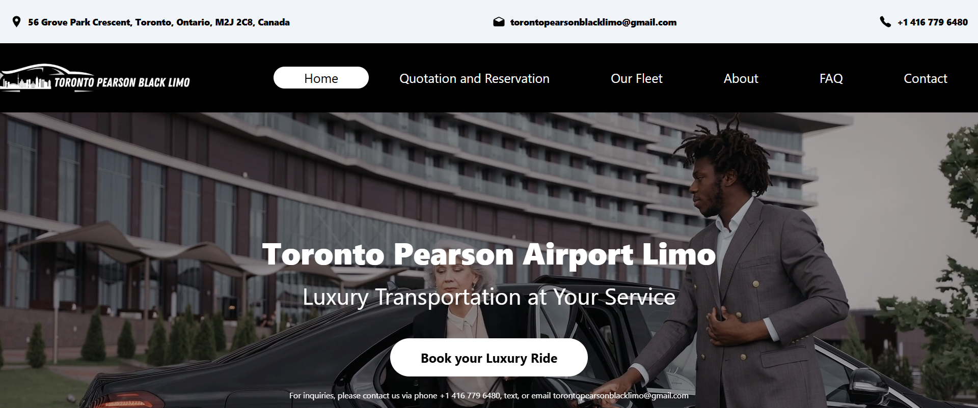 Toronto Pearson Black Limo