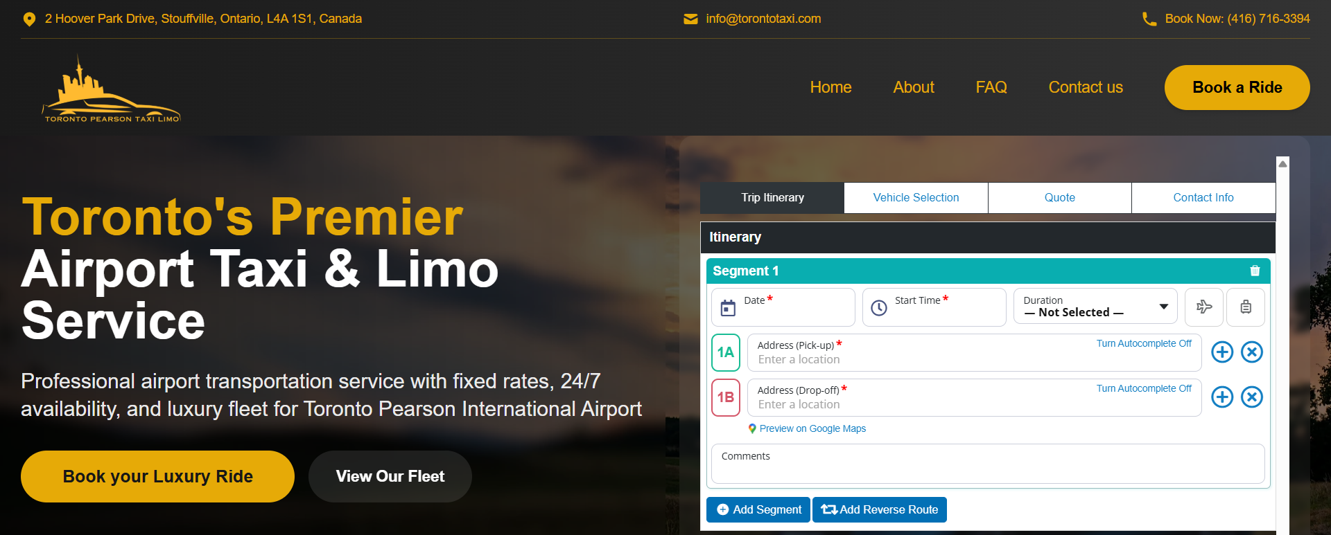 Toronto Pearson Taxi Limo